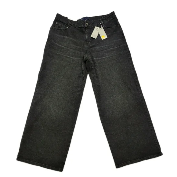 NWT Boden Wide Leg Low Rise Black Jeans Women's Dize 14 Petite SOLD OUT STYLE! - Picture 2 of 8